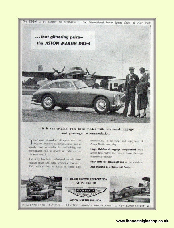 Aston Martin DB2-4 Original Advert 1954 (ref AD6702)