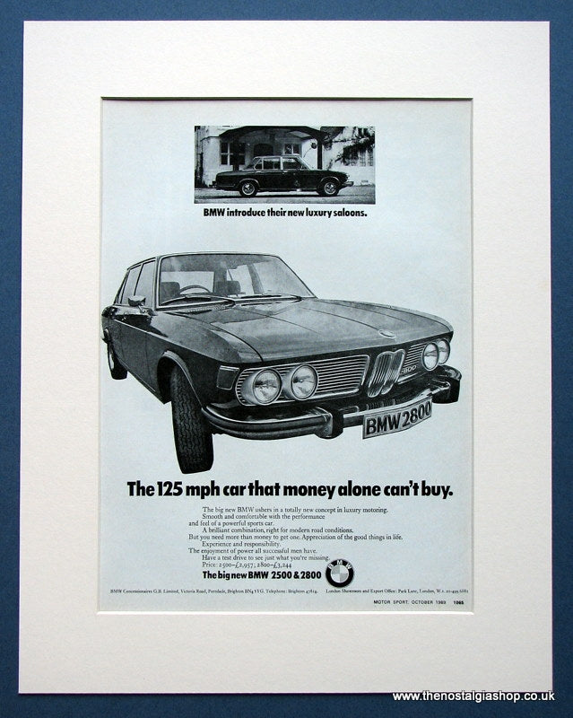 BMW 2800. Original advert 1969 (ref AD1409)