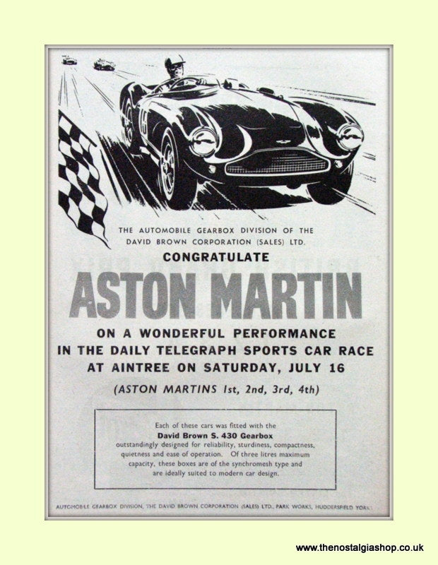Aston Martin Sports Car Race Aintree Original Advert 1955 (ref AD6759)