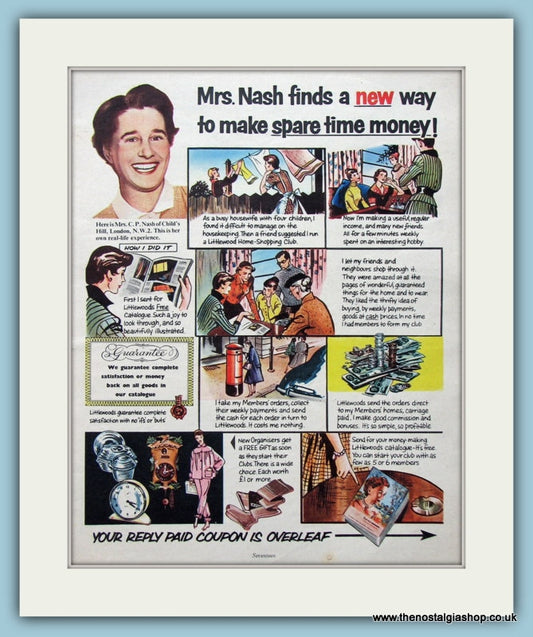 Littlewoods Catalogue Mrs Nash  Original Advert 1960's (ref AD4573)
