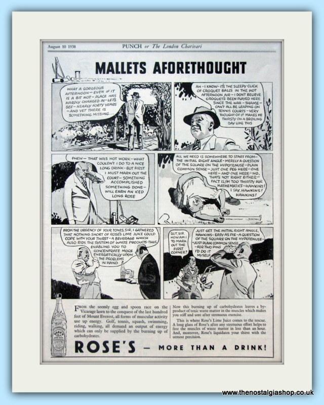 Rose's. Set of 3 Original Adverts 1938 (ref AD4869)
