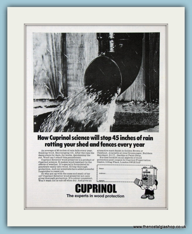 Cuprinol Wood Protection Original Advert 1976 (ref AD2492)