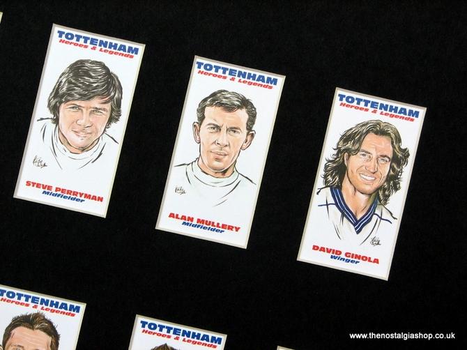 Tottenham Hotspur. Spurs Heroes and Legends. Mounted Football Card Set.