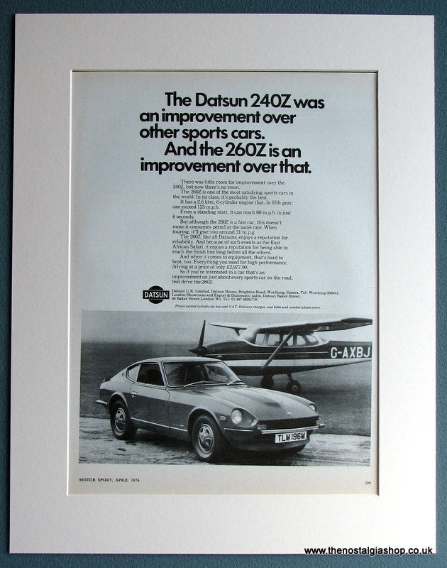 Datsun 260Z 1974 Original Advert (ref AD1738)