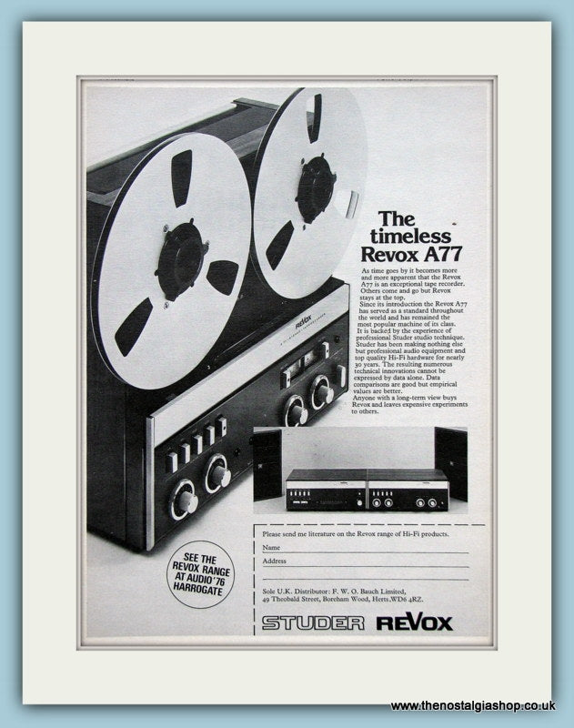 Studer Revox Original Advert 1976 (ref AD3864)