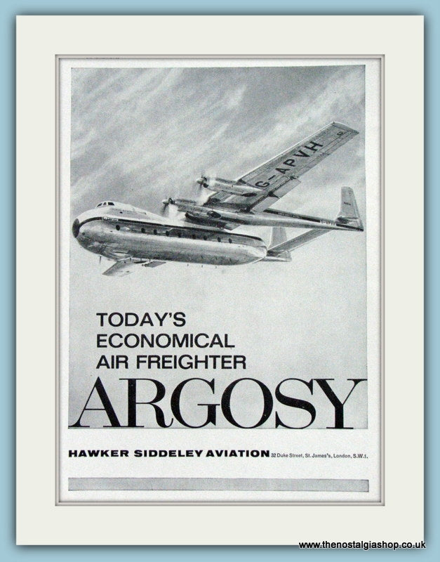 Argosy Hawker Siddeley Original Advert 1961 (ref AD4262)