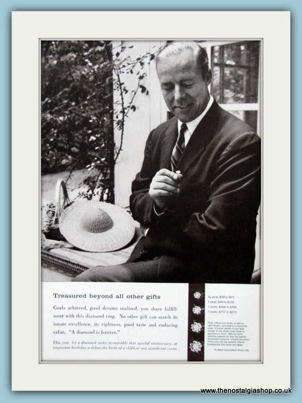 De Beers Diamonds Jewellery Set Of 4 Original Adverts 1958 (ref AD6180)
