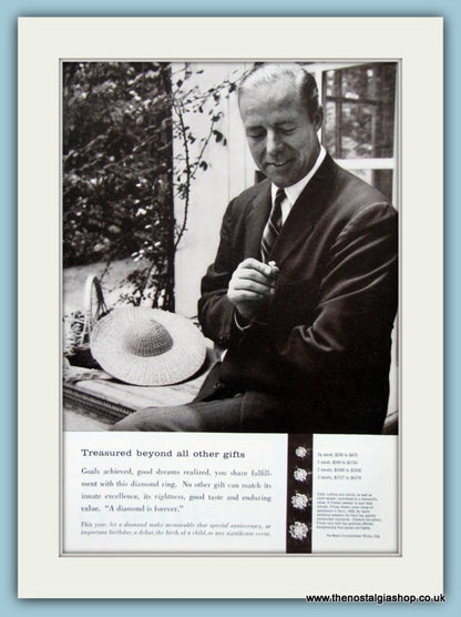 De Beers Diamonds Jewellery Set Of 4 Original Adverts 1958 (ref AD6180)