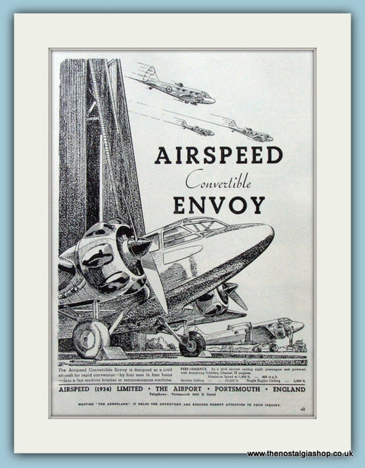 Airspeed Convertable Envoy. Original Advert 1938 (refAD4214)