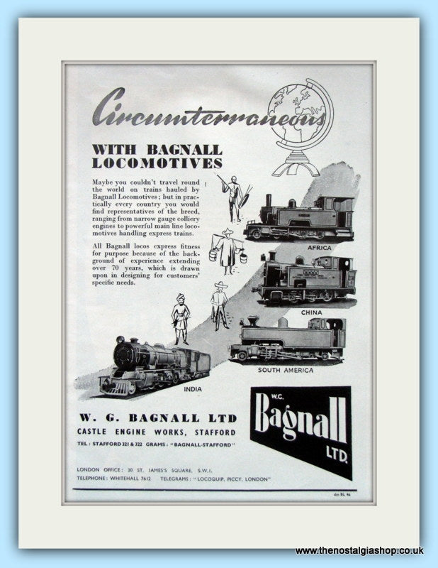 W.G.Bagnall Ltd Locomotives Original Advert 1951 (ref AD6476)