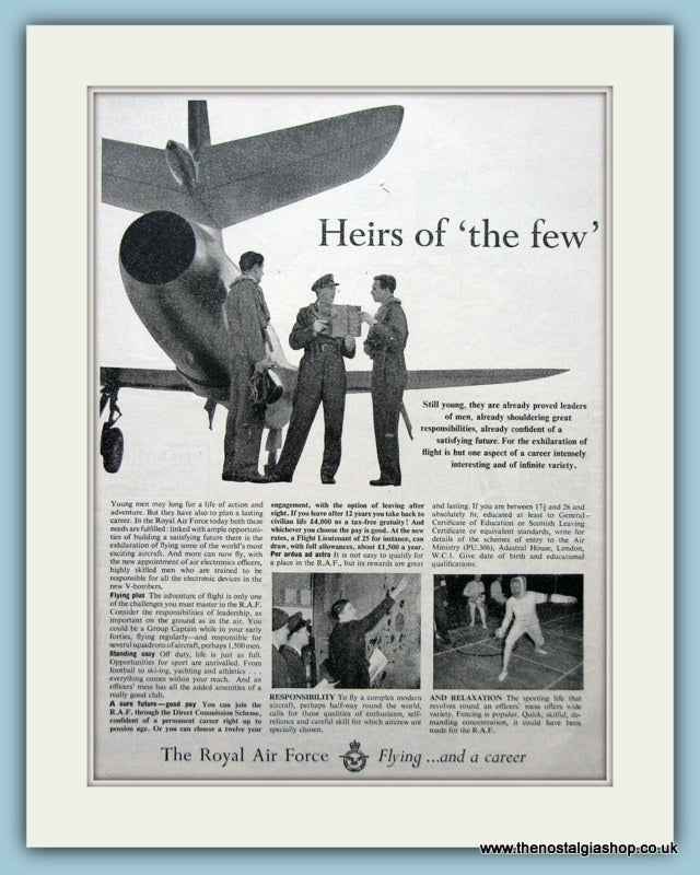 The Royal Air Force Flying And A Career Original Advert 1956 (ref AD6283)