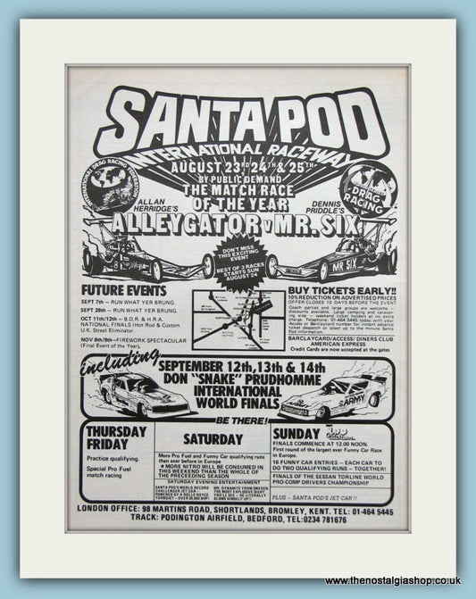 Santa Pod Drag Racing Original Advert 1980 (ref AD1997)