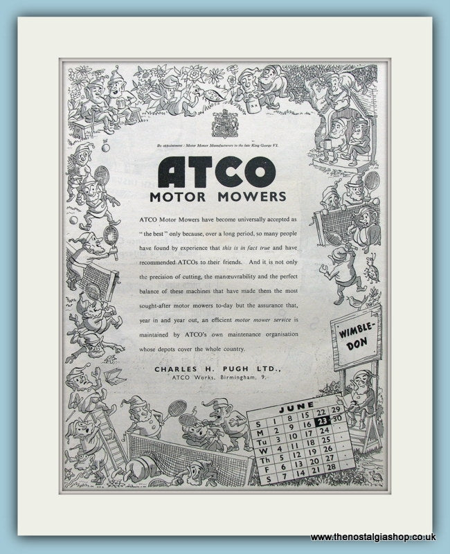Atco Motor Mowers Set of 4 Original Adverts 1950s (ref AD4598)