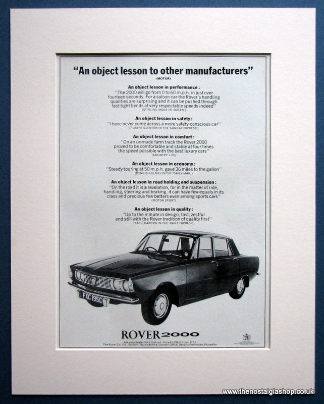 Rover 2000 1966 Original Advert (ref AD 1633)