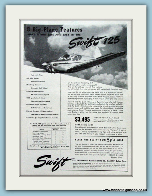 Swift 125 Original Advert 1948 (ref AD4228)