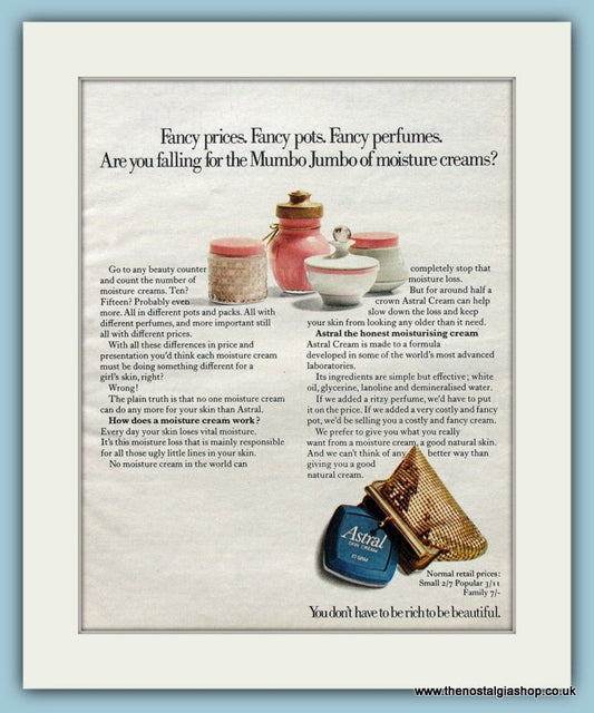 Astral Skin Cream. Original Advert 1970 (ref AD3603)