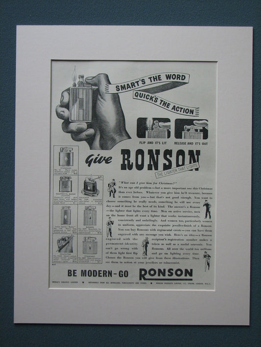 Ronson Lighters 1939 Original advert (ref AD846)