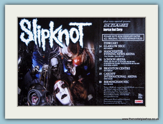 Slipknot  UK Tour Original Advert 2001 (ref AD1963)