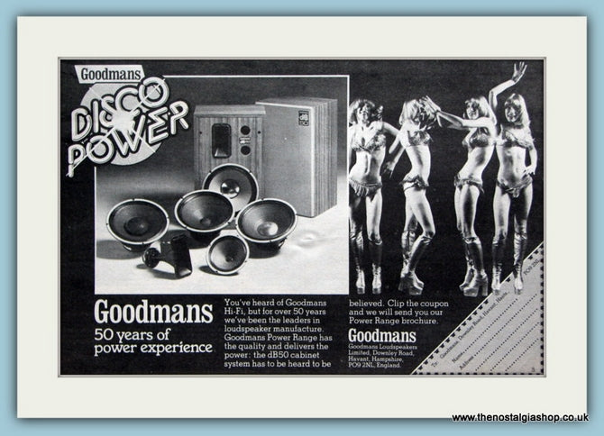 Goodmans Power Speakers Original Advert 1977 (ref AD2102)
