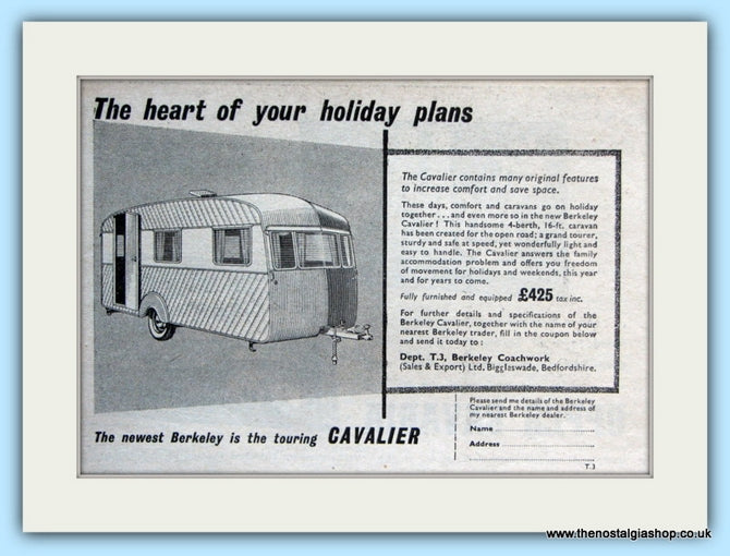 Touring Cavalier Berkeley Caravan Original Advert 1955 (ref AD5060)