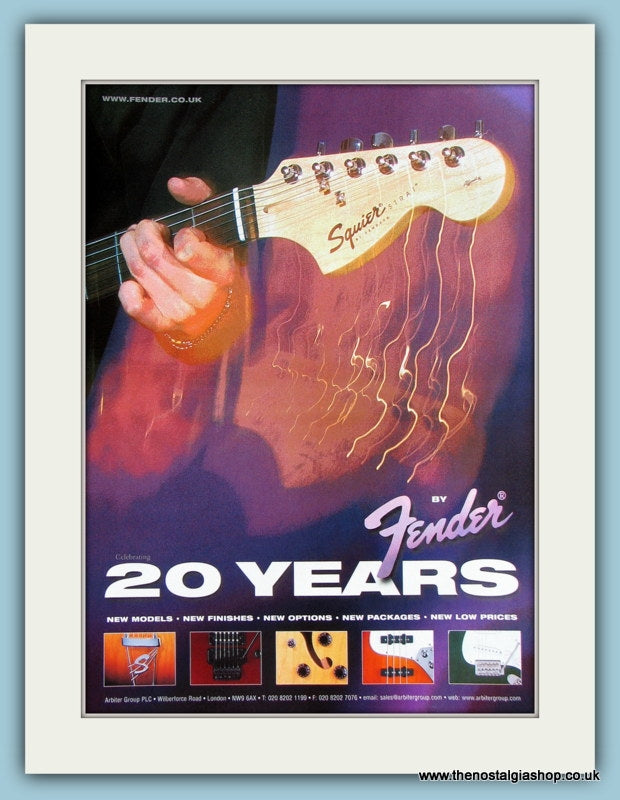 Fender Guitars Celebrating 20 Years. Original Advert 2000 (ref AD2227)