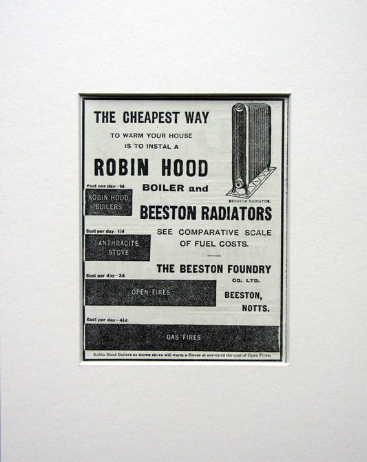 Robin Hood Boilers & Beeston Radiators. Original advert 1915 (ref AD1519)