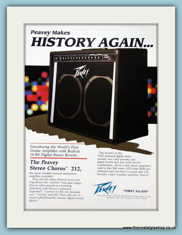 Peavey Guitar Amplifier Original Advert 1989 (ref AD2716)