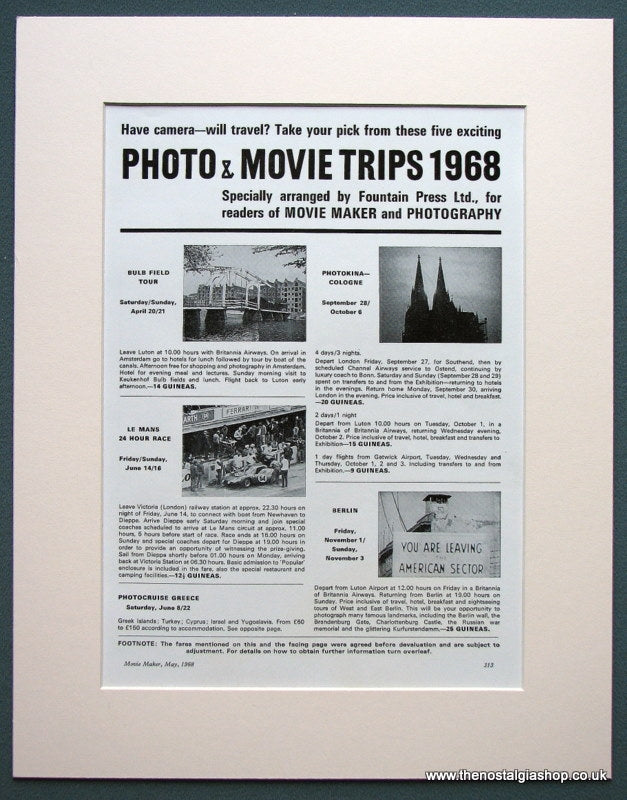 Photo & Movie Trips 1968 Original Advert (ref AD1082)