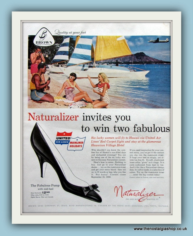 Naturalizer Shoes. Original Advert 1958 (ref AD8198)