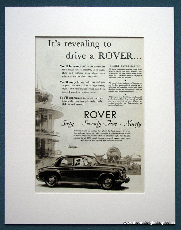 Rover Set Of 2 Original Adverts 1955 (ref AD1109)