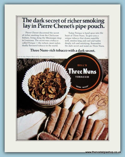 Bell's Three Nuns Tobacco Set Of 2 Original Adverts 1967 & 1973 (ref AD6006)