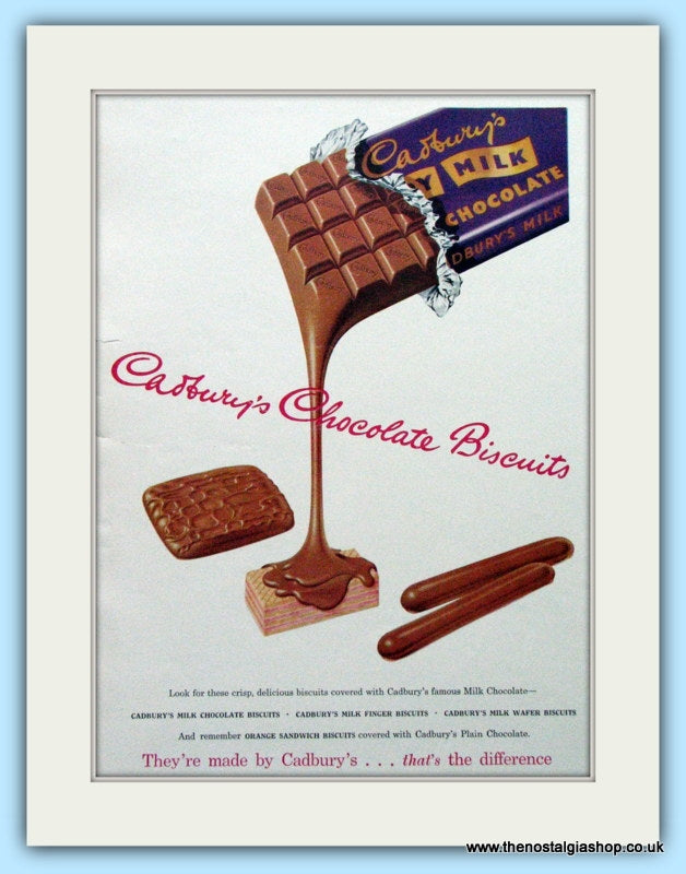 Cadburys Chocolate. Original advert 1955 (ref AD244)