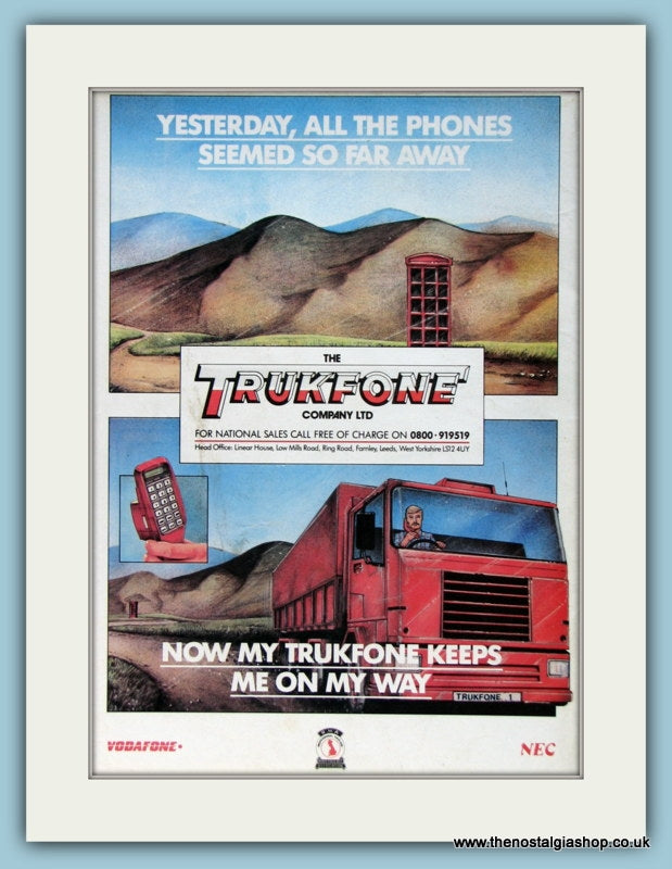 Truckfone Company Ltd Vodafone Original Advert 1988 (ref AD2944)