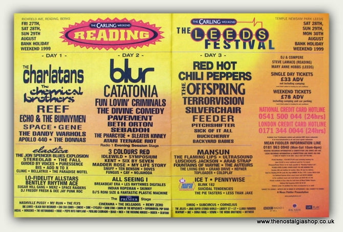 Reading/Leeds Festival 1999. Original Advert. (ref AD9044)
