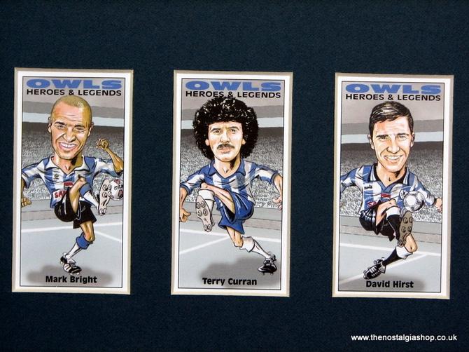Sheffield Wednesday Heroes and Legends. Mounted Football Card Set.