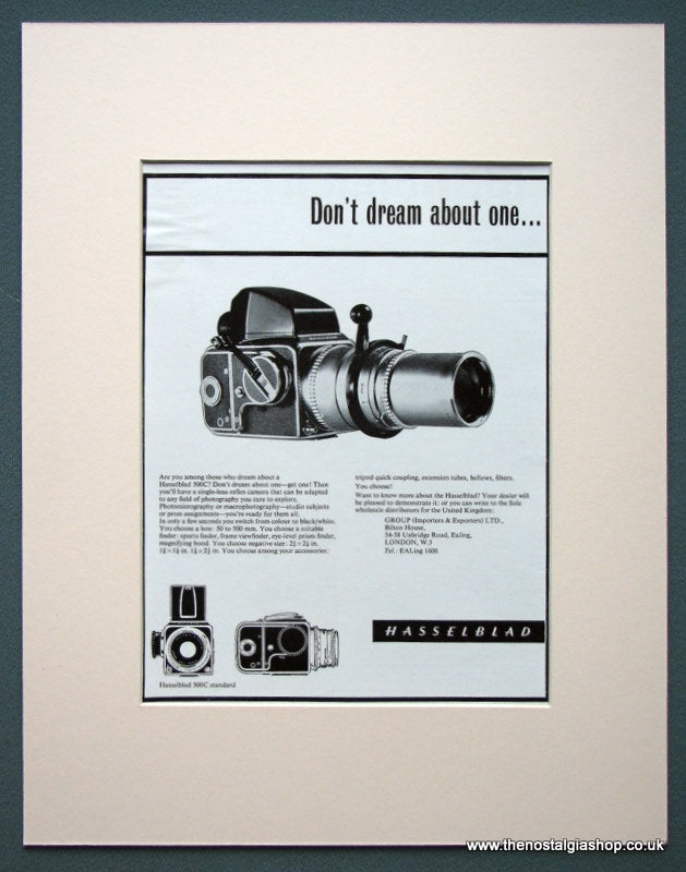 Hasselblad 500C Camera. Original advert 1964 (ref AD1059)