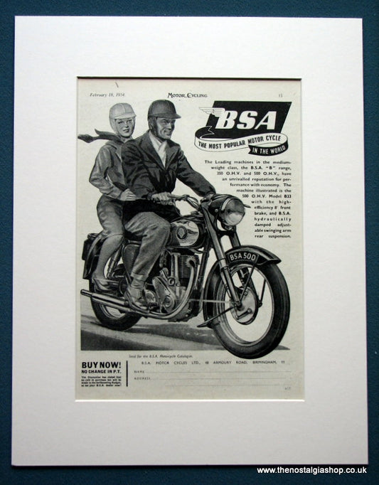 BSA 500 O.H.V. B33. Original advert 1954 (ref AD1261)