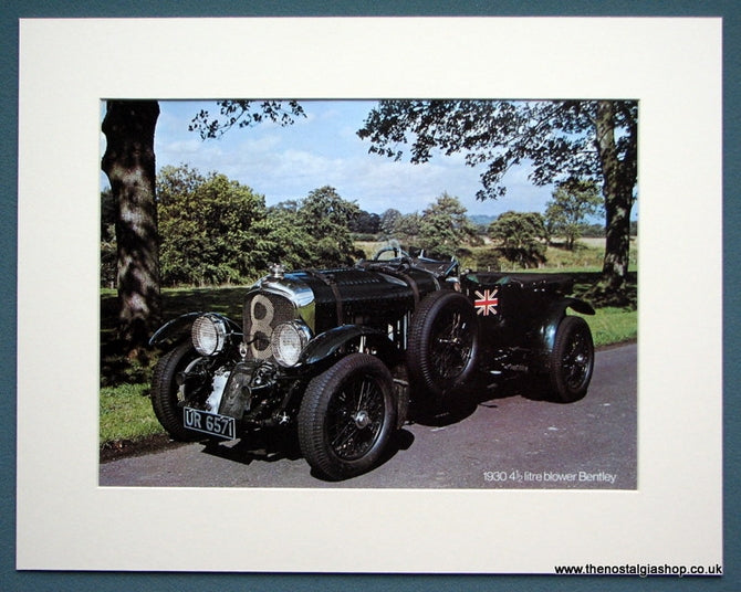 Bentley 4.5 Litre Blower 1930. Colour Photo Print 1971 (ref AD1335)