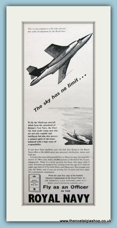 Royal Navy Mach-age Aircraft. Original Advert 1959 (ref AD6053)