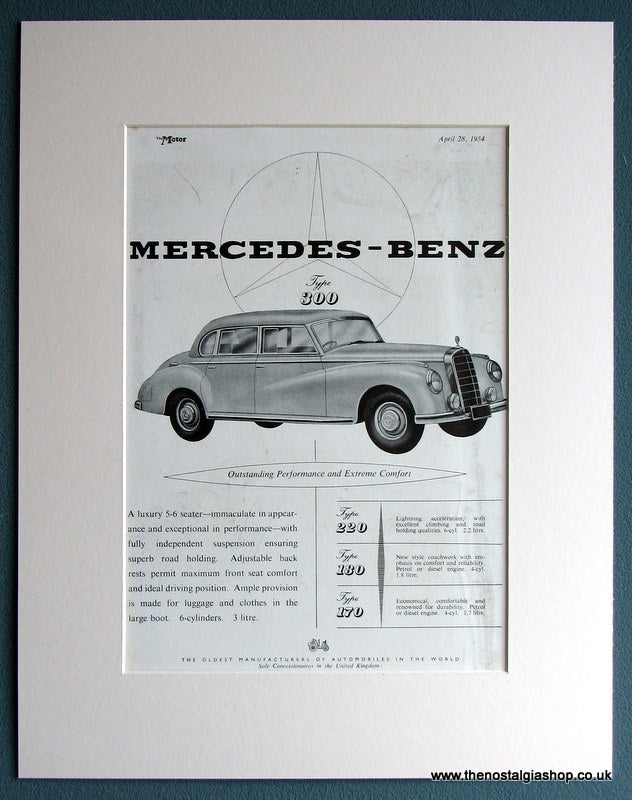Mercedes-Benz 300 1954 Original Advert (ref AD1714)