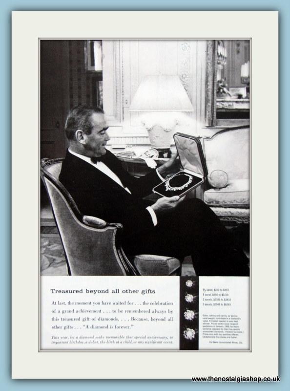 De Beers Diamonds Jewellery Set Of 4 Original Adverts 1958 (ref AD6180)