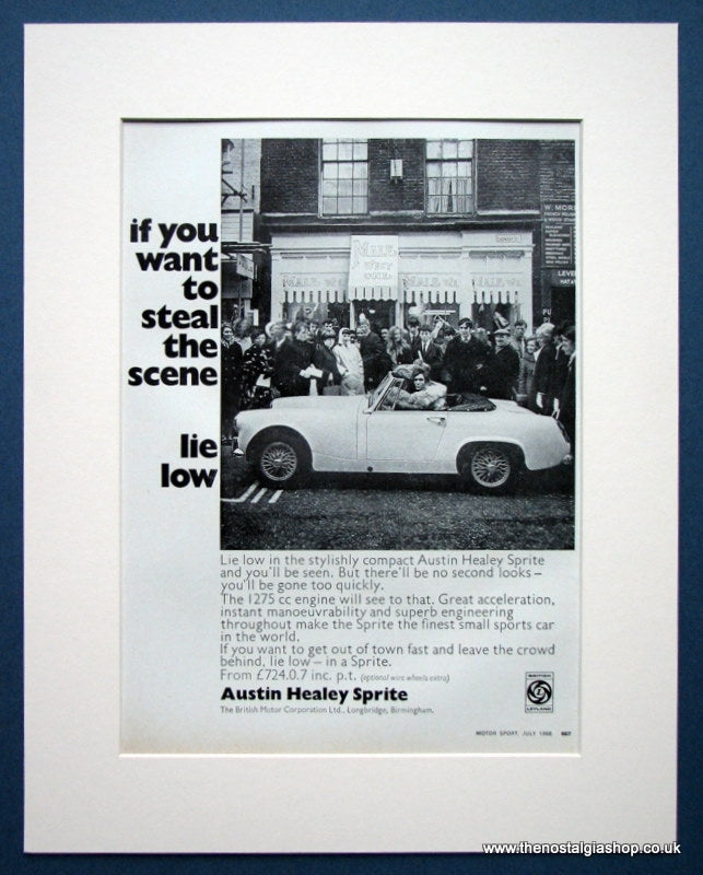 Austin Healey Sprite. Set of 2 Original adverts 1968 (ref AD1389)