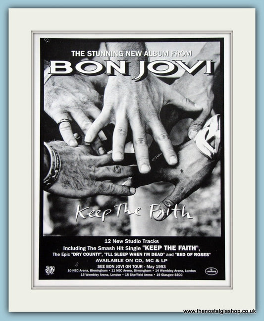 Bon Jovi Keep The Faith 1992 Original Advert (ref AD3267)