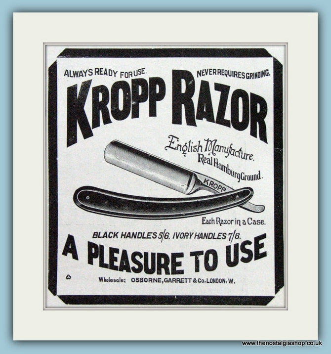 Kropp Razor. Original Advert 1905 (ref AD6005)