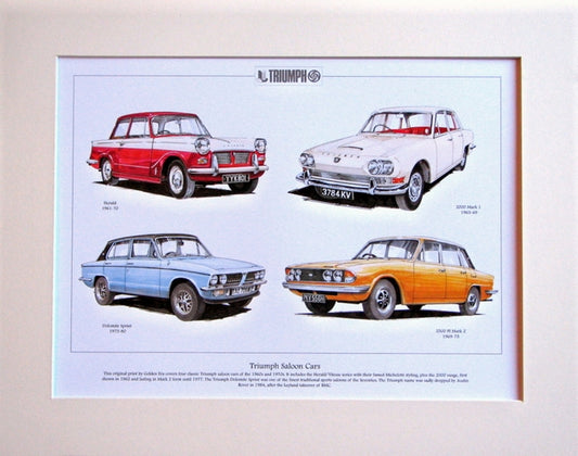 Triumph Saloon Cars  Mounted print