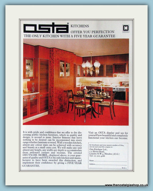 Osta Kitchens Original Advert 1975 (ref AD3848)
