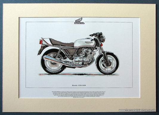 Honda CBX 1000. Mounted Motorcycle Print (ref PR3018)
