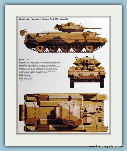 British Crusader I Cruiser Tank Mk VI (A 15) Print (ref PR483)