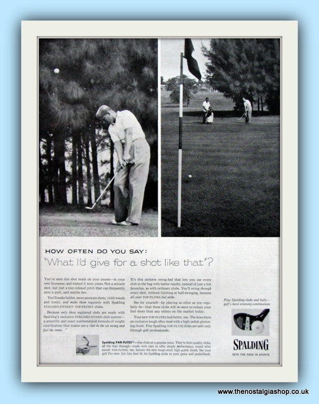 Spalding Golf Clubs. Original Advert 1956 (ref AD8105)