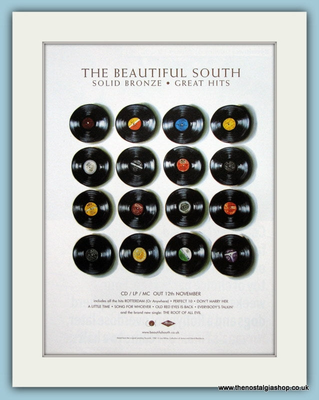 The Beautiful South Solid Bronze Great Hits Original Music Advert 2001 (ref AD3432)